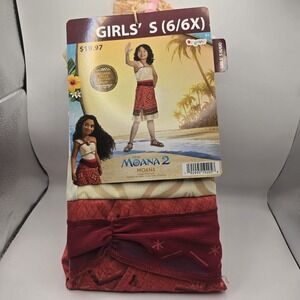 Disney Moana 2 Girls Costume Size Small 6/6X Dress-up Cosplay Halloween Disguise